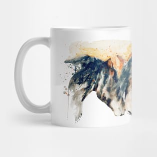 Wild Horses Watercolor Painting Mug